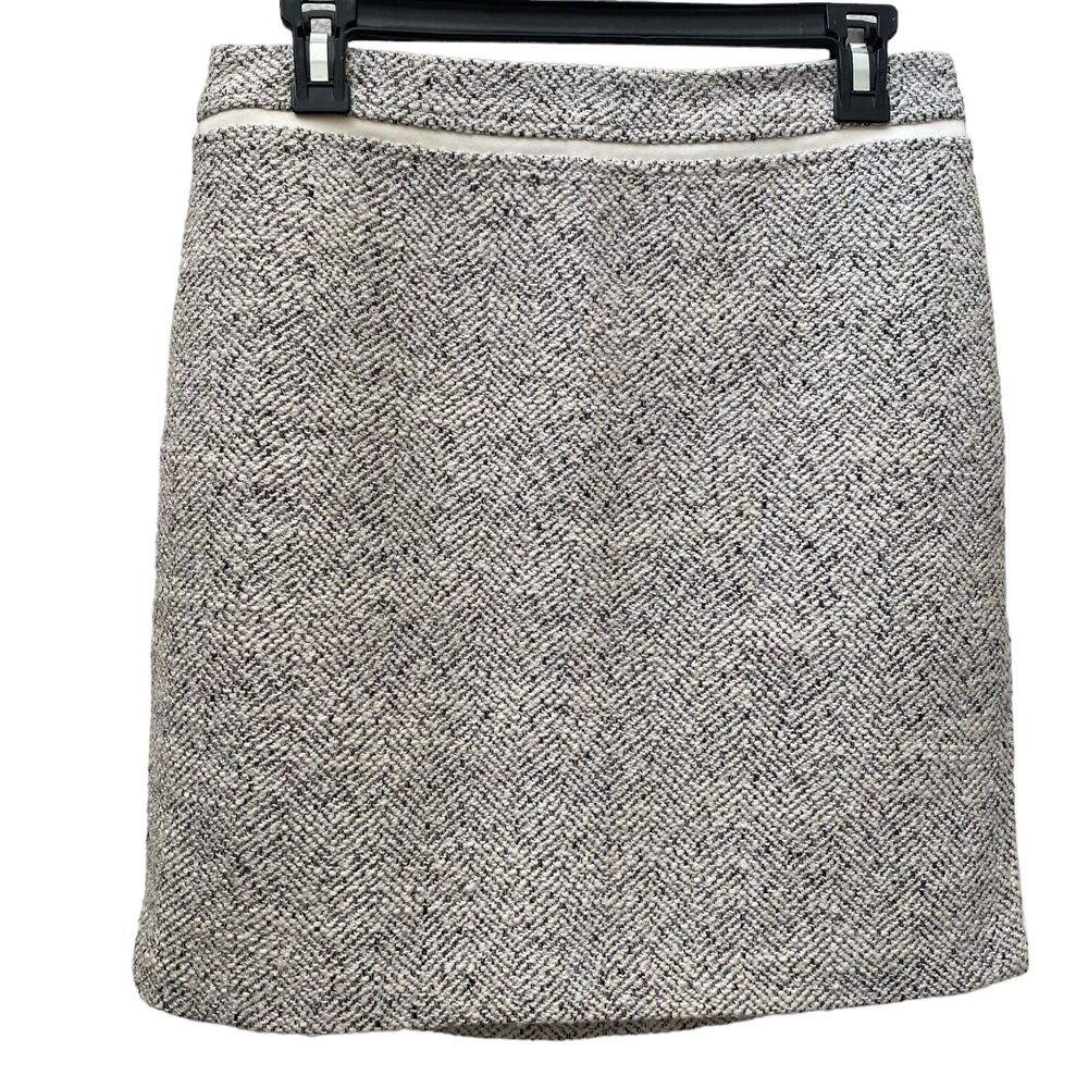 WHITE HOUSE BLACK MARKET Black and White Career Wool Blend Skirt Size 4
